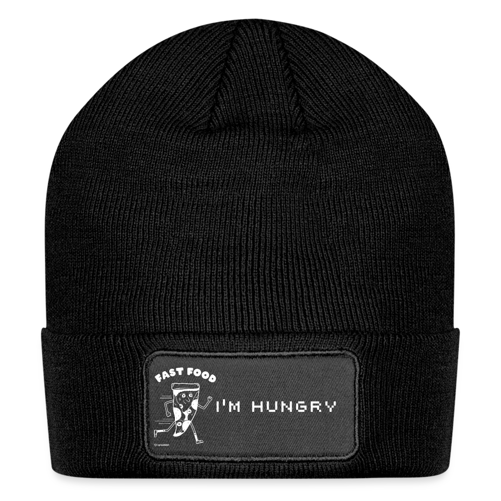 Patch Beanie I'm Hungry - black
