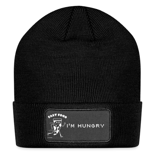 Patch Beanie I'm Hungry - black