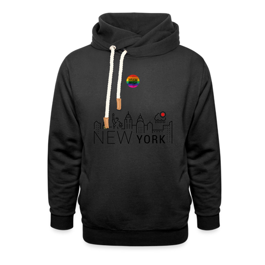 Shawl Collar Hoodie - black