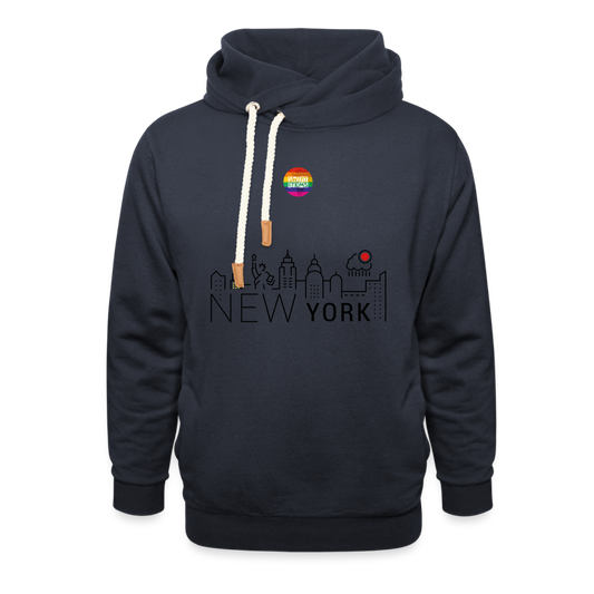 Shawl Collar Hoodie - navy
