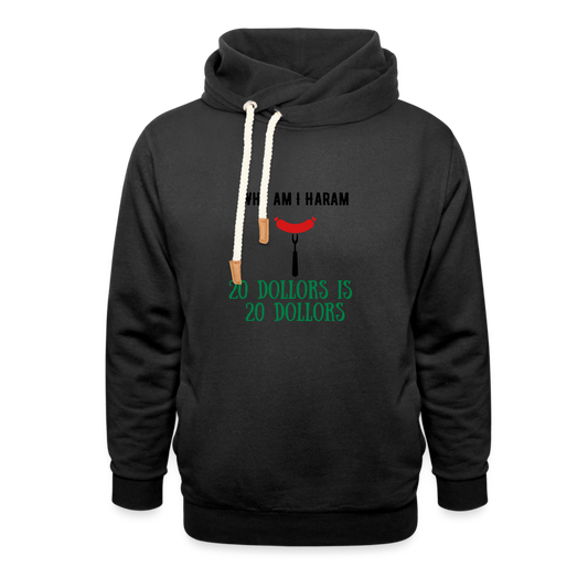 Shawl Collar Hoodie - black